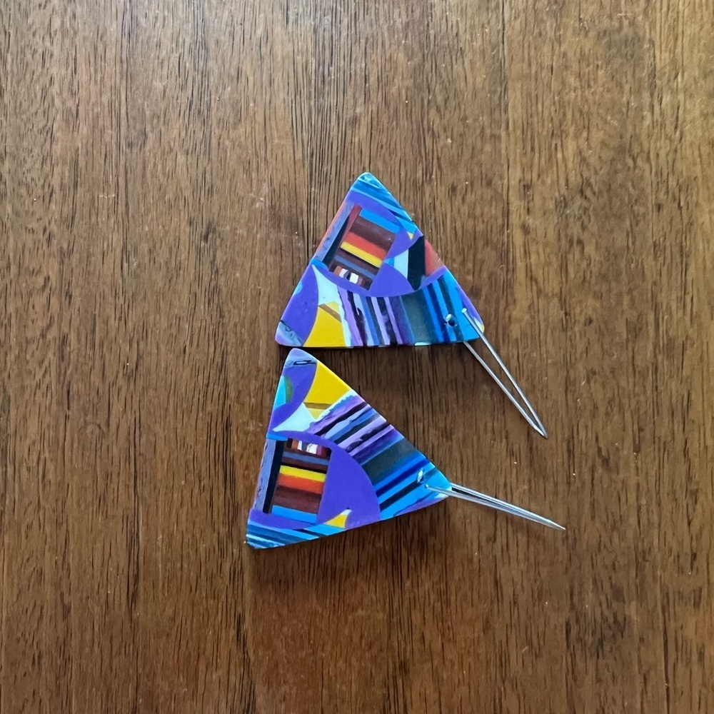Colorful Geometric Earrings - Picture 2 of 4